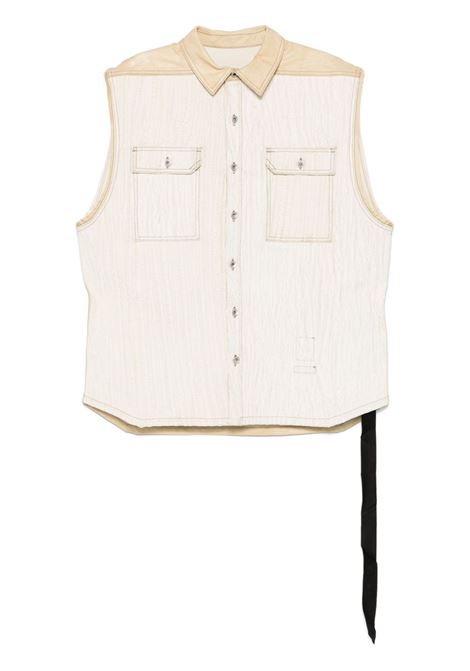 White and beige SL Tommy Jumbo gilets Rick Owens DRKSHDW - men